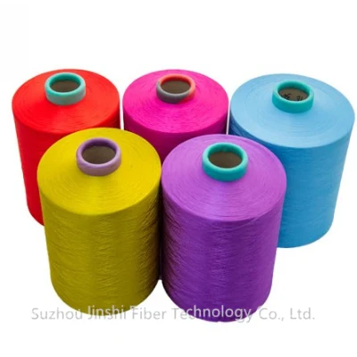 Échantillons de fils gratuits Bouteille PET Fils de polyester recyclé DTY Fils de polyester Chine pour le tissage